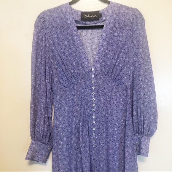 Réalisation Par Vivienne Dress Purple Haze Floral Silk Small - Picture 5 of 13